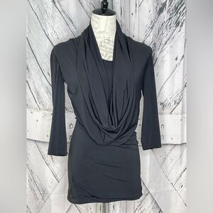 C Graffiti USA Drapes Neck Tunic Black S